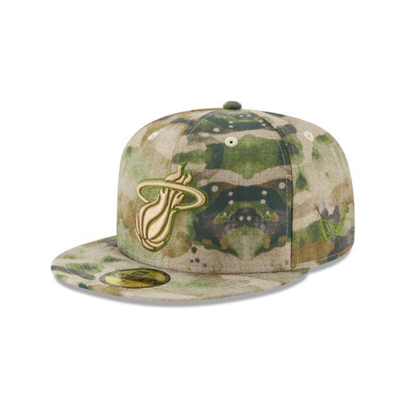 NBA Miami Heat Abstract Camo 59Fifty Fitted (SFO4013) - Brown New Era Caps